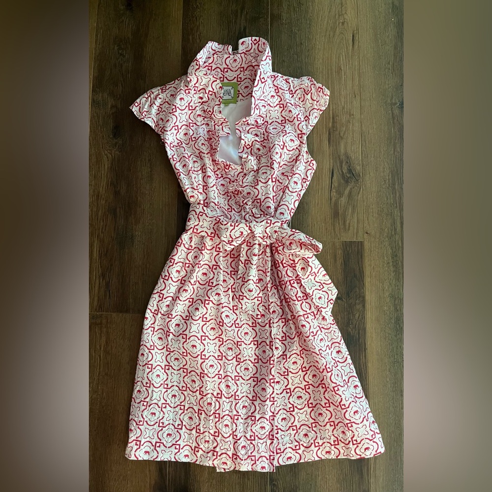 Elizabeth McKay Red and White Printed Mini Dress - Picture 3 of 11